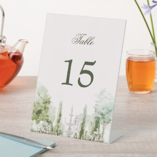 Signe De Table Élégant mariage manoir jardin aquarelle
