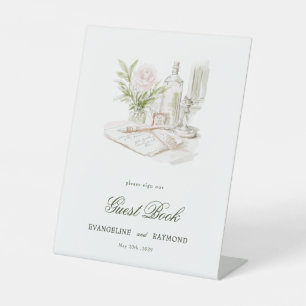 Signe De Table Élégant mariage manoir jardin aquarelle