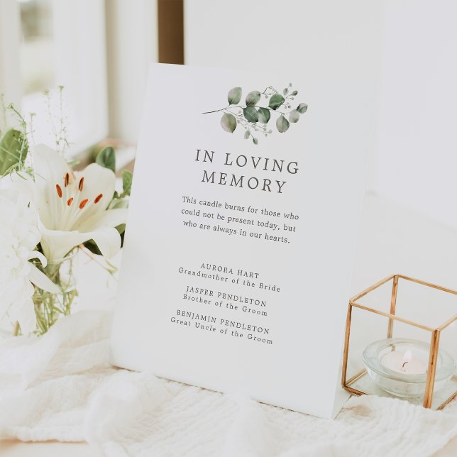 Signe De Table Élégant mémorial du Mariage botanique (Créateur téléchargé)