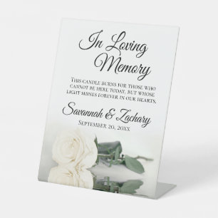 Signe De Table Élégant Mémorial du Mariage de mémoire d'amour Ros