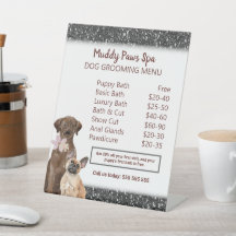 Elégant menu de Parties scintillant noire Chien Gr