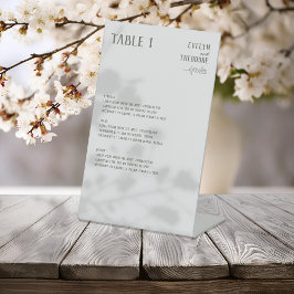 Signe De Table Élégant menu Mariage de ligne neutre