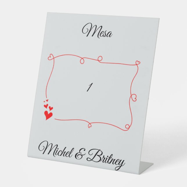 Signe De Table Elegant Minimalist Wedding Table Number (Recto)