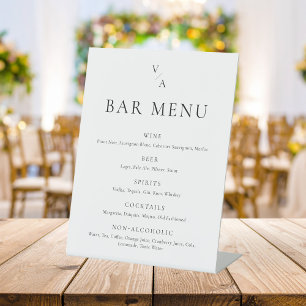 Signe De Table Élégant Monogram Moderne Barre Mariage Menu