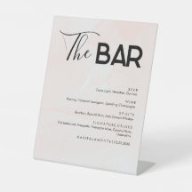 Elégant Pastel Mariage Boissons Menu Bar