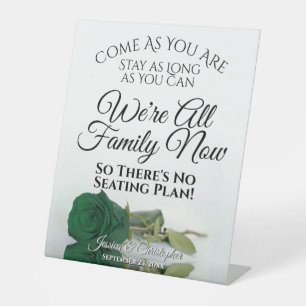 Signe De Table Élégant Rose Verte Émeraude Mariage Sièges Ouverts