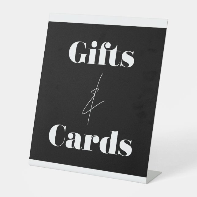 Signe De Table Élégant script Cadeaux et cartes d'anniversaire (Recto)