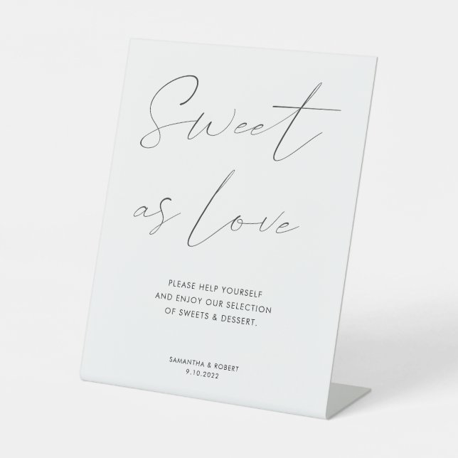 Signe De Table Élégant script de calligraphie Dessert Station Mar (Recto)