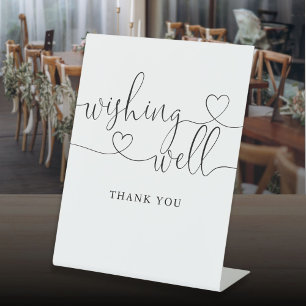 Signe De Table Élégant script de coeur moderne Wishing well