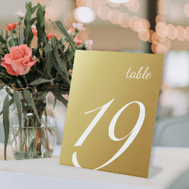 Signe De Table Élégant Script Ombre Gold Mariage