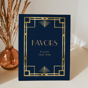 Signe De Table Elégant Vintage Déco Marine Bleu Gold Mariage Fave