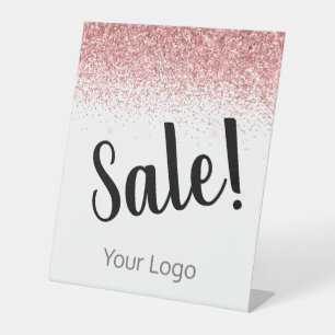 Signe De Table Élégant votre logo Parties scintillant rose Vente 