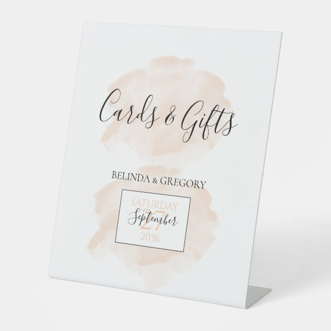 Signe De Table Elégante aquarelle Cartes de Mariage & Cadeaux (Recto)
