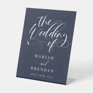 Signe De Table Élégante calligraphie Classic Mariage Welcome Pede