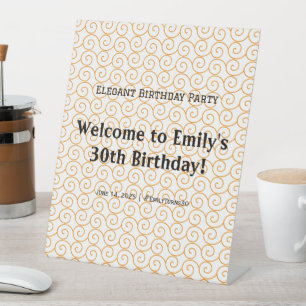 Signe De Table Élégante fête d'anniversaire Accueil Piédestal