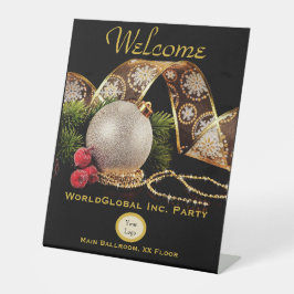 Signe De Table Elégante Gold Silver Black Corporate Holiday Party