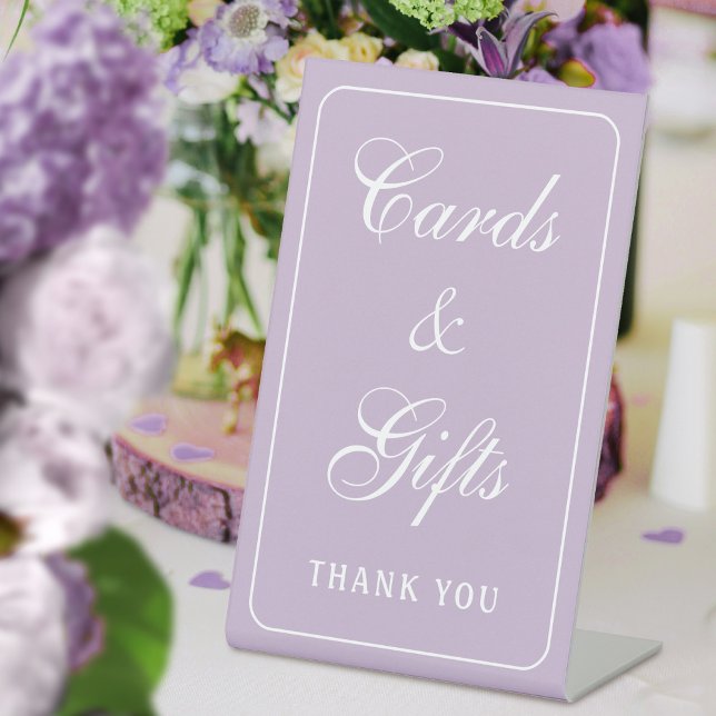 Signe De Table Elégante Lilac Cartes & Cadeaux Simple (Créateur téléchargé)