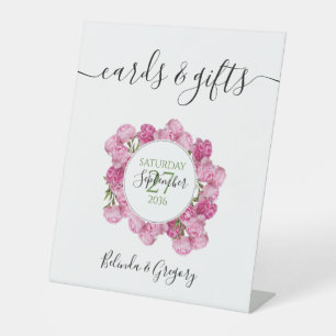 Signe De Table Elégante Peonies Roses Cartes de Mariage & Cadeaux