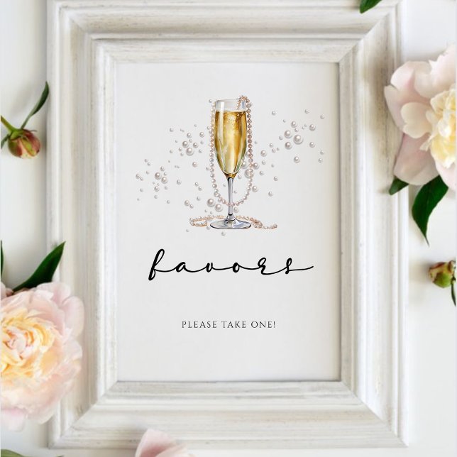 Signe De Table Elégante perles d'aquarelle et Fête des mariées de (Créateur téléchargé)