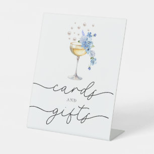 Signe De Table Elégante Perles Fleurs sauvages & Cartes de poursu