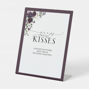 Signe De Table Elégante Plum Purple Aquarelle Combien de baisers