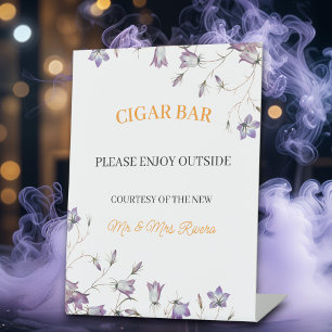 Signe De Table Elégante réception de mariage florale "Cigar Bar"