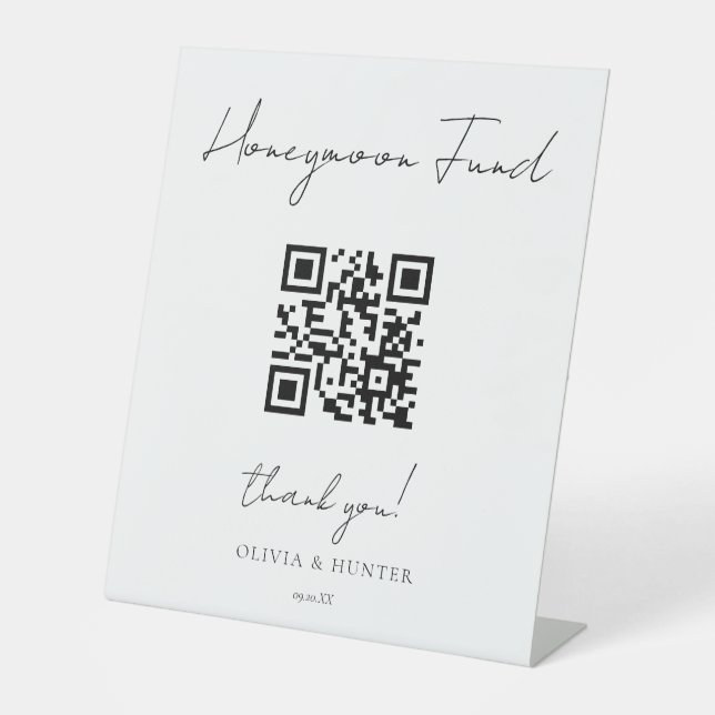 Signe De Table Élégante signature manuscrite Mariage Honeymoon Fu (Recto)