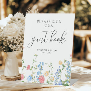 Signe De Table Elégante table de livre d'hôtes Mariage Fleur sauv