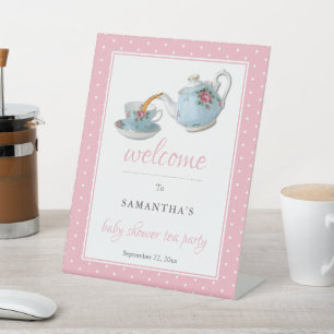 Signe De Table Elégante Teacups Baby shower Tea Party Bienvenue