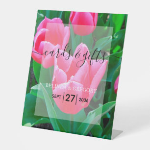 Signe De Table Elégante Tulipes Roses Cartes de Mariage & Cadeaux