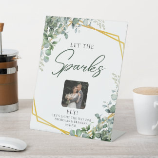 Signe De Table Elégante verdure Eucalyptus Feuille Mariage étince