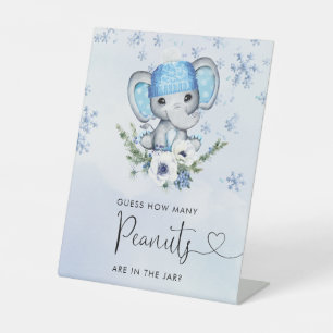Signe De Table Eléphant bleu Combien d'arachides sont dans le pot