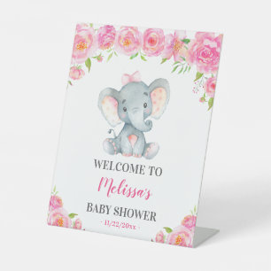 Signe De Table Éléphant Rose Fille Petite Cacahuète Baby Shower B