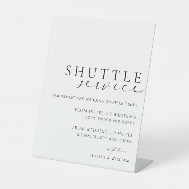 Signe De Table Ellesmere Mariage Transport Service de navette (Recto)