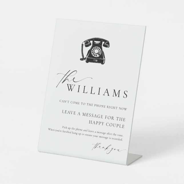 Signe De Table Ellesmere Minimal Mariage Audio Guestbook (Recto)