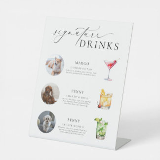 Signe De Table Ellesmere Minimal Pet Photo Signature Drinks Sign