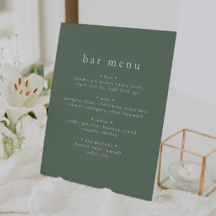 Signe De Table EMELIA Rustique Simple Nature Mariage Bar Menu Sig