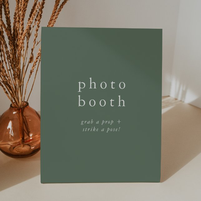 Signe De Table EmELIA Simple Sage Boho Rustique Mariage Photo Boo (EMELIA Simple Sage Boho Rustic Wedding Photo Booth Pedestal Sign)