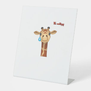 Signe De Table emoji triste visage de girafe en larmes