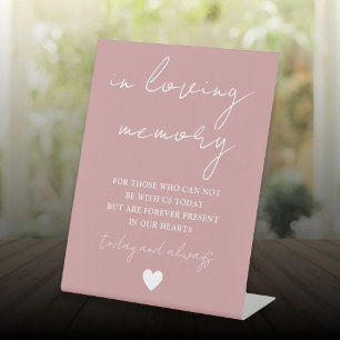 Signe De Table En Mémoire Amoureuse Élégant Script Dusty Rose ros