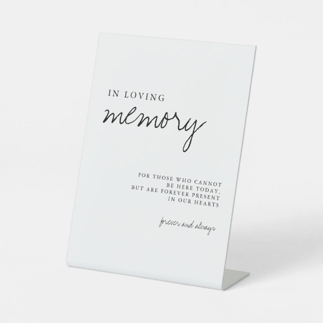 Signe De Table En Mémoire Amoureuse Moderne Simple Mariage Sign (Recto)