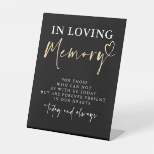 Signe De Table En mémoire d'amour Mariage mémorial moderne noir