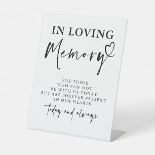 Signe De Table En Mémoire d'amour Mariage moderne blanc