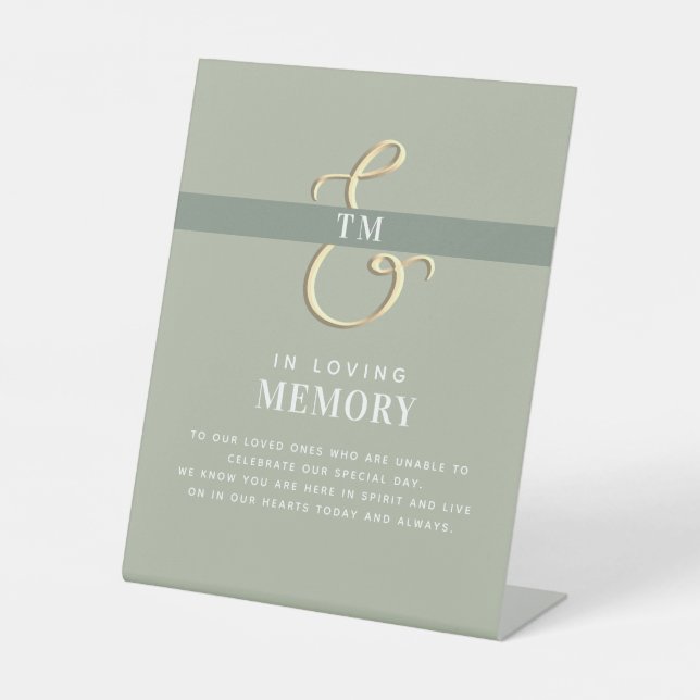 Signe De Table En mémoire d'amour Mariage personnalisé Sig (Recto)