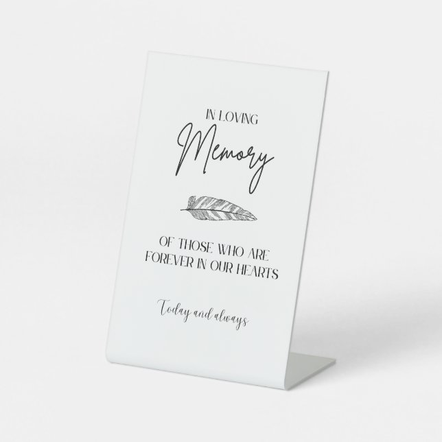 Signe De Table En Mémoire d'amour Simple Script Signal Pedestal (Recto)