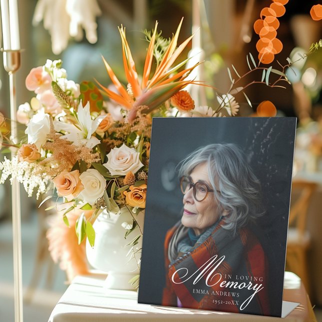 Signe De Table "En mémoire de l'amour" Photo Funeral Memorial (Créateur téléchargé)