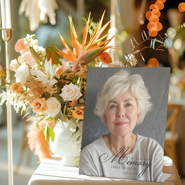 Signe De Table "En mémoire de l'amour" Photo Funeral Memorial (Créateur téléchargé)