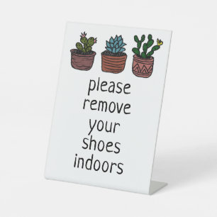 Signe De Table Enlevez Vos Chaussures CACTUS Mignons Personnalisé