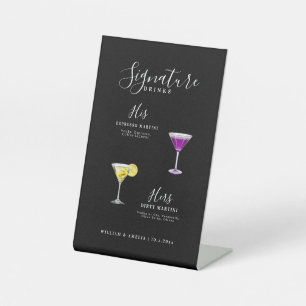 Signe De Table Enseigne acrylique pour boissons Black Signature, 