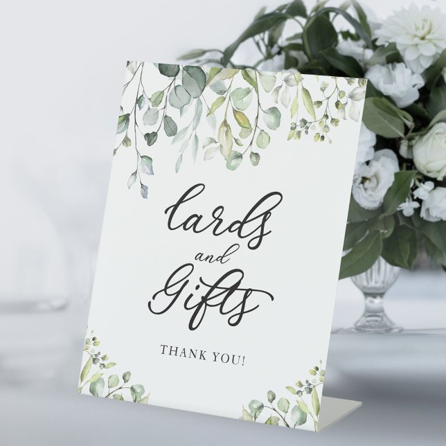 Signe De Table Enseigne Cartes et Cadeaux Aquarelle Verte  (Créateur téléchargé)